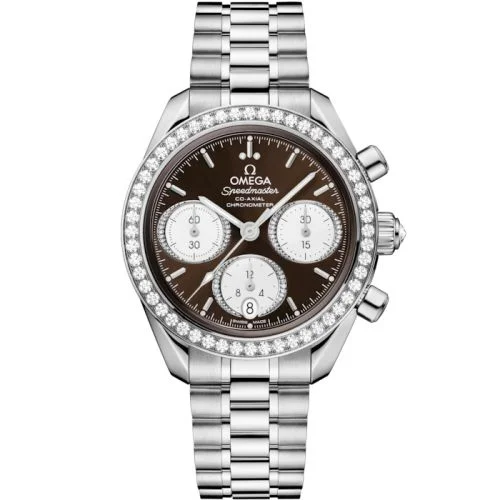 Omega - 324.15.38.50.63.001 Speedmaster Date 38 Stainless Steel - Diamond / Brown / Bracelet
