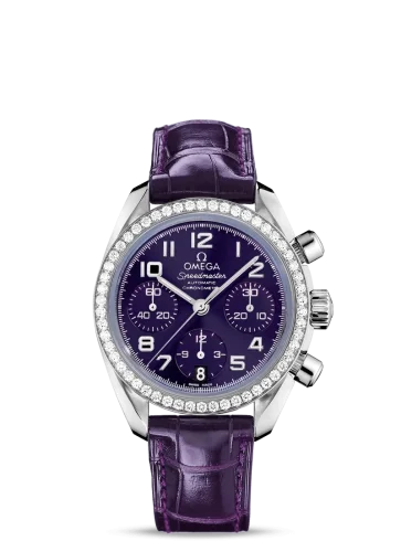 Omega Omega - 324.18.38.40.10.001 Speedmaster Date 38 Stainless Steel / Diamond / Purple