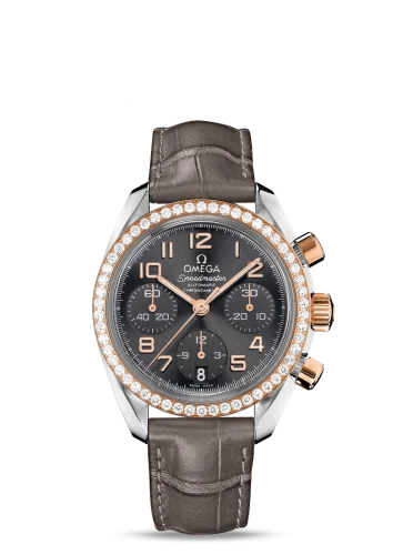 Omega Speedmaster Date 38 Stainless Steel / Red Gold / Diamond / Grey