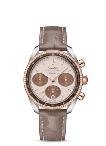 Omega - 324.28.38.50.02.002 Speedmaster Co-Axial 38 Stainless Steel / Sedna Gold / Diamond / Cappuccino