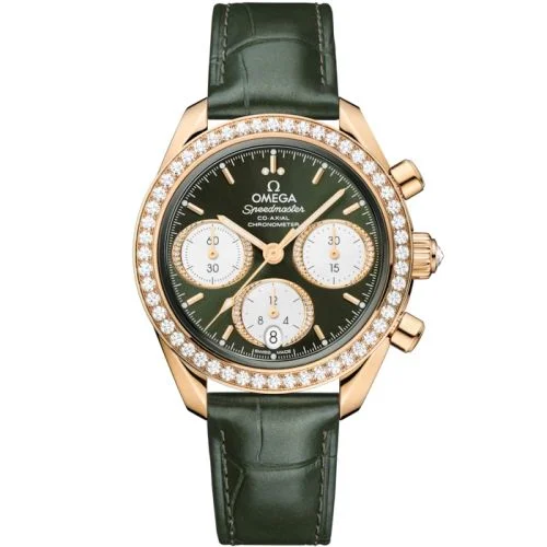 Omega - 324.58.38.50.60.001 Speedmaster Date 38 Moonshine Gold - Diamond / Green