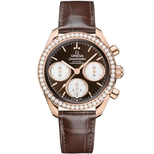 Omega - 324.58.38.50.63.001 Speedmaster Date 38 Sedna Gold - Diamond / Brown