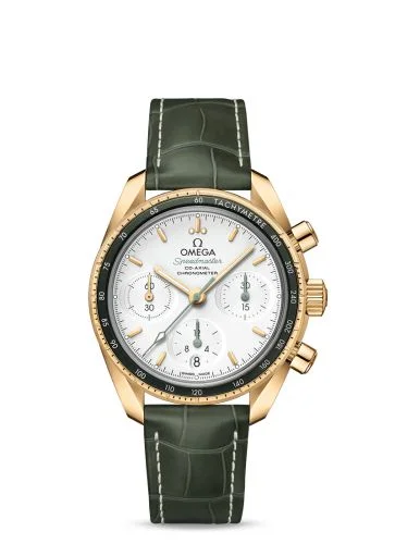 Omega - 324.63.38.50.02.004 Speedmaster Co-Axial 38 Yellow Gold / Silver / Strap