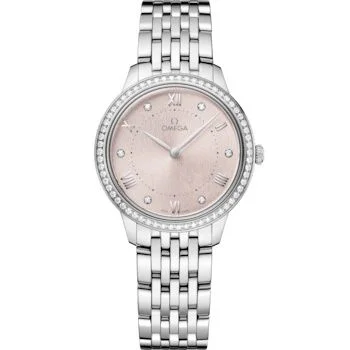 Omega - 34.15.30.60.52.001 De Ville Quartz 30 Stainless Steel - Diamond / Pink / Bracelet