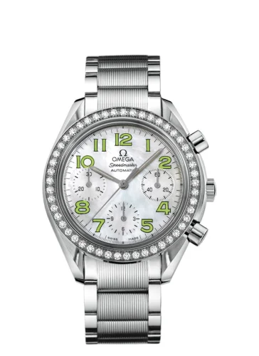 Omega - 3535.72.00 Speedmaster Reduced Ladies Stainless Steel / Diamond / MOP / Green / Bracelet
