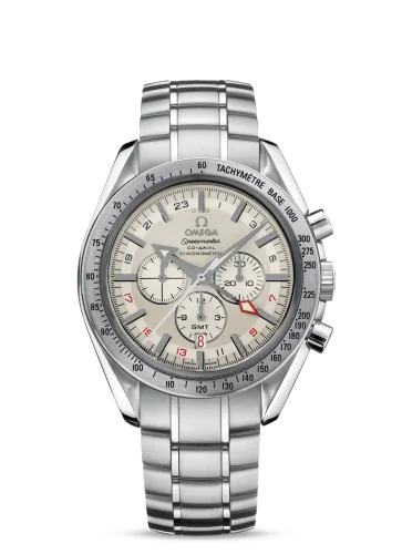 Omega - 3581.30.00 Speedmaster Broad Arrow Co-Axial GMT Stainless Steel / White / Bracelet
