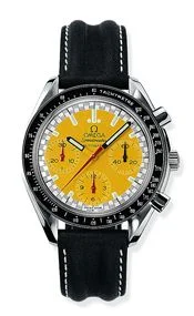 Omega - 3810.12.06 Speedmaster Reduced Stainless Steel / Yellow / Strap / Schumacher