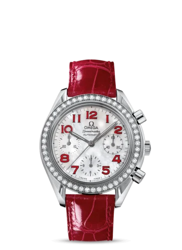 Omega - 3835.79.40 Speedmaster Reduced Ladies Stainless Steel / Diamond / MOP / Red