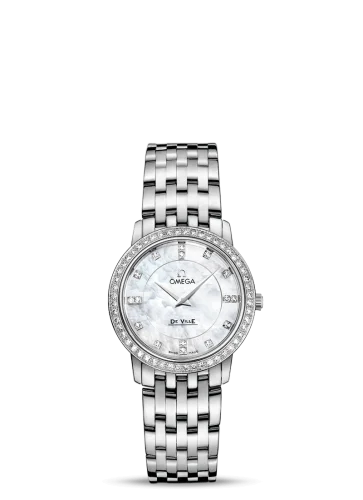 Omega - 413.15.27.60.55.001 De Ville Prestige Quartz 27.4 Stainless Steel / MOP / Bracelet / Diamond
