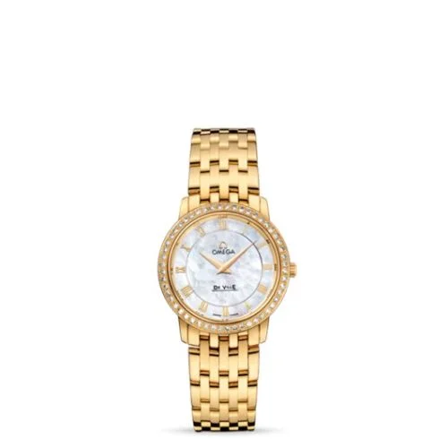 Omega - 413.55.27.60.05.001 De Ville Prestige Quartz 27 Yellow Gold / Diamond / MOP / Bracelet