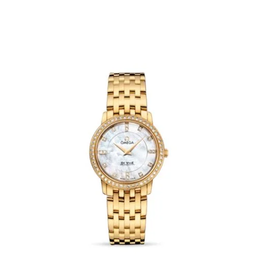 Omega - 413.55.27.60.55.001 De Ville Prestige Quartz 27 Yellow Gold Diamond / MOP Diamond / Bracelet