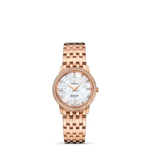 Omega - 413.55.27.60.55.002 De Ville Prestige Quartz 27 Red Gold / Diamond / MOP / Bracelet