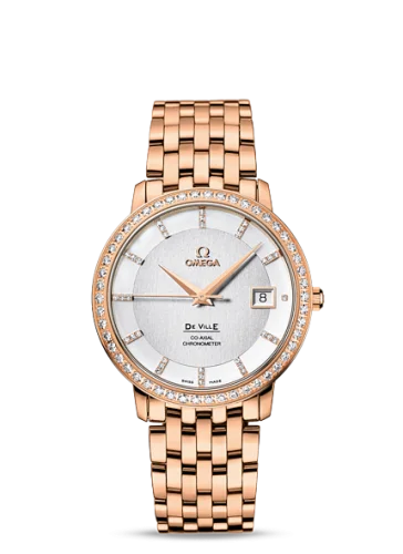 Omega - 413.55.37.20.52.001 De Ville Prestige Co-Axial 36.5 Red Gold / Diamond / Bracelet