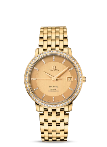 Omega - 413.55.37.20.58.001 De Ville Prestige Co-Axial 36.5 Yellow Gold / Diamond / Bracelet