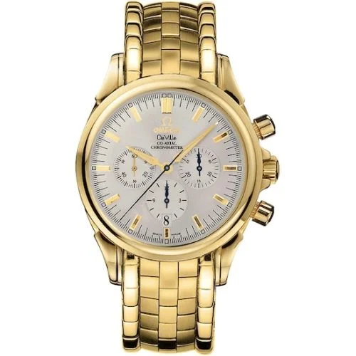 Omega - 4141.30.00 De Ville Co-Axial 41 Chronograph Yellow Gold / Silver / Bracelet