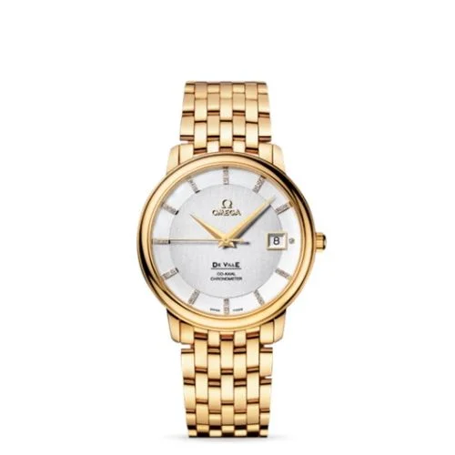 Omega - 4174.35.00 De Ville Prestige Co-Axial 36.5 Yellow Gold / Silver-Diamond / Bracelet