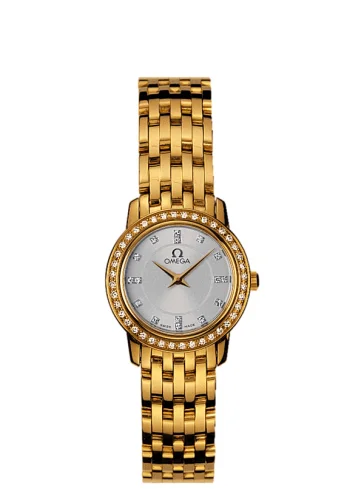 Omega - 4175.35.00 De Ville Prestige Quartz 22 Yellow Gold / Diamond / Silver / Bracelet