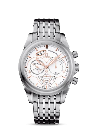 Omega - 422.10.41.50.04.001 De Ville Co-Axial 41 Chronoscope Stainless Steel / White / Bracelet / St. Moritz