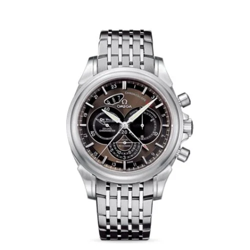 Omega - 422.10.44.52.13.001 De Ville Co-Axial 44 Chronoscope GMT Stainless Steel / Brown / Bracelet