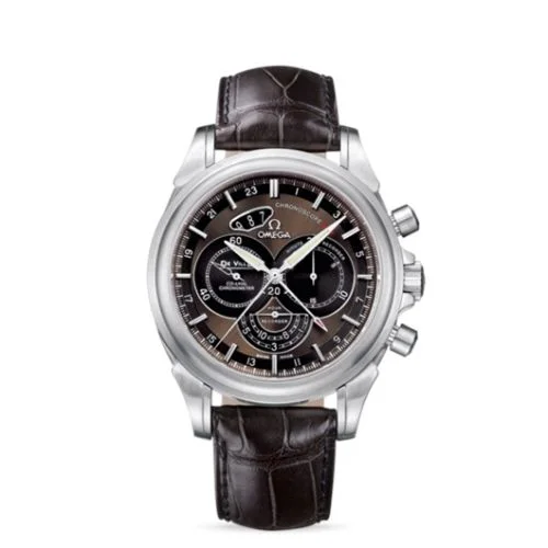 Omega - 422.13.44.52.13.001 De Ville Co-Axial 44 Chronoscope GMT Stainless Steel / Brown