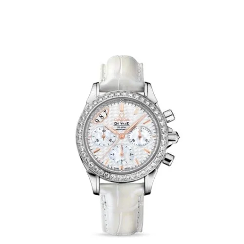 Omega - 422.18.35.50.05.001 De Ville Co-Axial 35 Chronograph Stainless Steel / Diamond / White / Strap