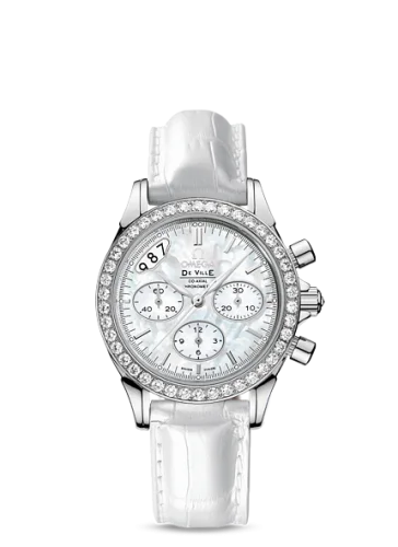 Omega - 422.18.35.50.05.002 De Ville Co-Axial 35 Chronograph Stainless Steel Diamond / MOP / Strap