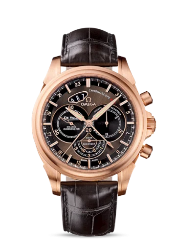 Omega - 422.53.44.52.13.001 De Ville Co-Axial 44 Chronoscope GMT Red Gold / Brown