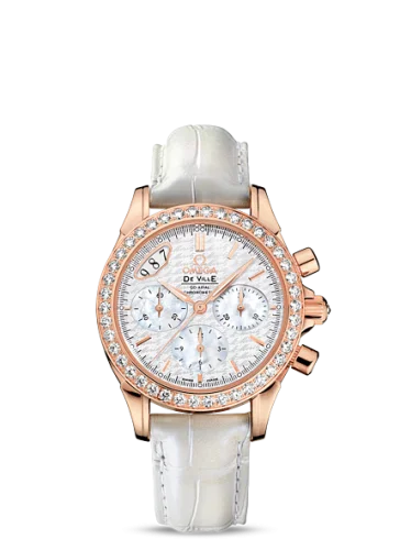 Omega - 422.58.35.50.05.001 De Ville Co-Axial 35 Chronograph Red Gold / Diamond / Silver
