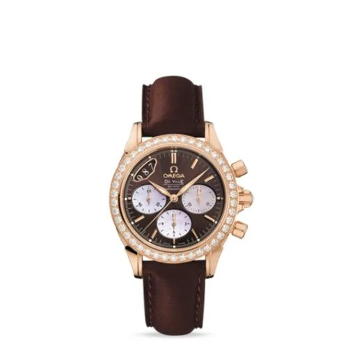Omega - 422.58.35.50.13.001 De Ville Co-Axial 35 Chronograph Red Gold Diamond / Brown