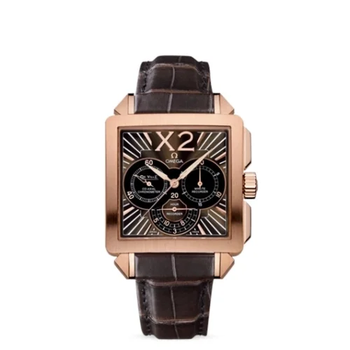Omega Omega - 423.53.37.50.01.001 De Ville X2 Co-Axial 37 Chronograph Red Gold / Brown