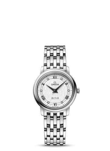 Omega - 424.10.27.60.52.002 De Ville Prestige Quartz 27.4 Stainless Steel / Vintage Silver Silk  / Bracelet