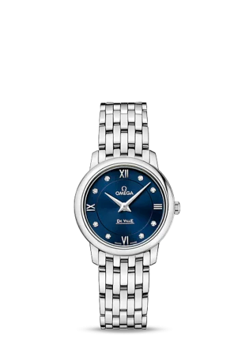Omega - 424.10.27.60.53.001 De Ville Prestige Quartz 27.4 Stainless Steel / Blue / Bracelet