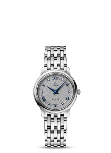 Omega - 424.10.27.60.56.002 De Ville Prestige Quartz 27.4 Stainless Steel / Vintage Grey Silk  / Bracelet