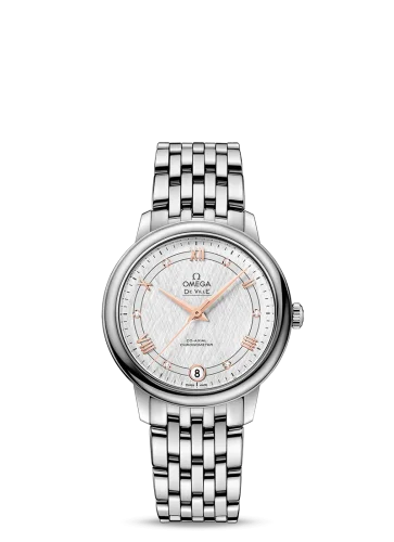 Omega - 424.10.33.20.52.001 De Ville Prestige Co-Axial 32.7 Stainless Steel / Vintage Silk Silver / Bracelet