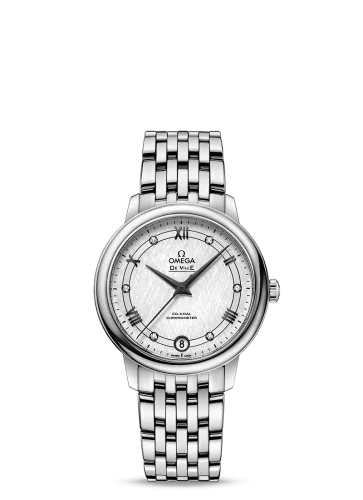 Omega - 424.10.33.20.52.002 De Ville Prestige Co-Axial 32.7 Stainless Steel / Vintage Silk Silver / Bracelet
