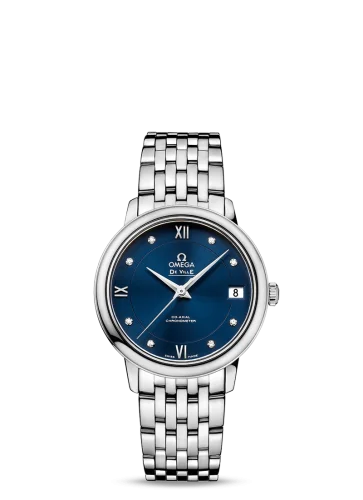 Omega - 424.10.33.20.53.001 De Ville Prestige Co-Axial 32.7 Stainless Steel / Blue / Stainless Steel
