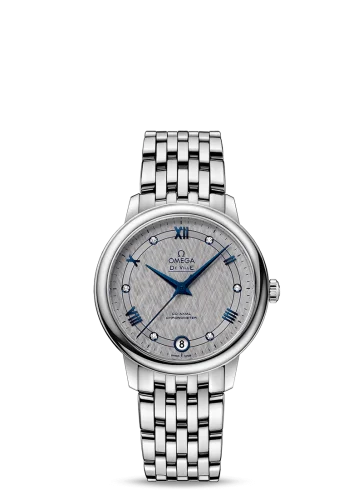 Omega - 424.10.33.20.56.002 De Ville Prestige Co-Axial 32.7 Stainless Steel / Vintage Grey Silk / Bracelet