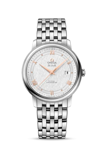 Omega - 424.10.40.20.02.004 De Ville Prestige Co-Axial 39.5 Stainless Steel / Vintage Silver Silk / Bracelet