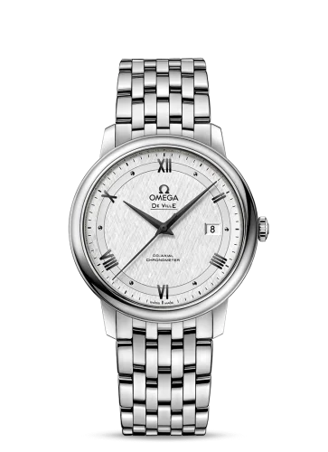 Omega - 424.10.40.20.02.005 De Ville Prestige Co-Axial 39.5 Stainless Steel / Vintage Silver Silk / Bracelet
