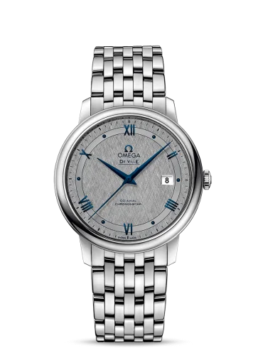 Omega - 424.10.40.20.06.002 De Ville Prestige Co-Axial 39.5 Stainless Steel / Vintage Grey Silk / Bracelet