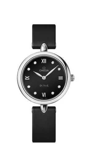 Omega - 424.12.27.60.51.001 De Ville Prestige Dewdrop Quartz 27.4 Stainless Steel / Black