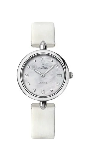 Omega - 424.12.27.60.55.001 De Ville Prestige Dewdrop Quartz 27.4 Stainless Steel / White MOP