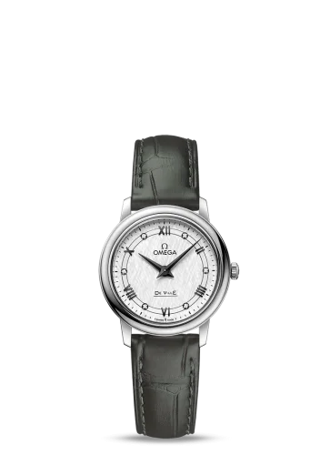 Omega - 424.13.27.60.52.002 De Ville Prestige Quartz 27.4 Stainless Steel / Vintage Silver Silk