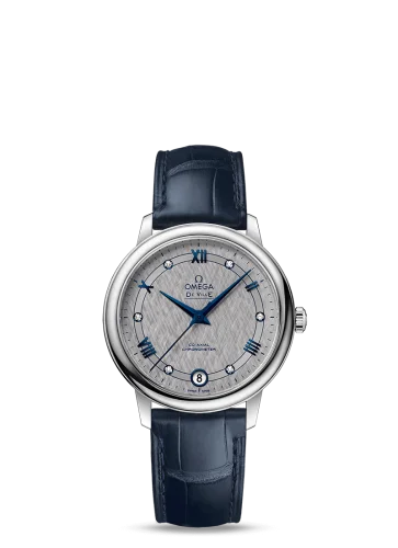 Omega - 424.13.33.20.56.002 De Ville Prestige Co-Axial 32.7 Stainless Steel / Vintage Grey Silk