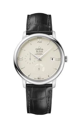 Omega De Ville Prestige Co-Axial 39.5 Power Reserve Stainless Steel / Ivory / GUM Red Square