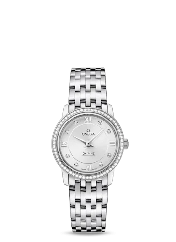 Omega - 424.15.27.60.52.001 De Ville Prestige Quartz 27.4 Stainless Steel / Diamond / Silver / Bracelet