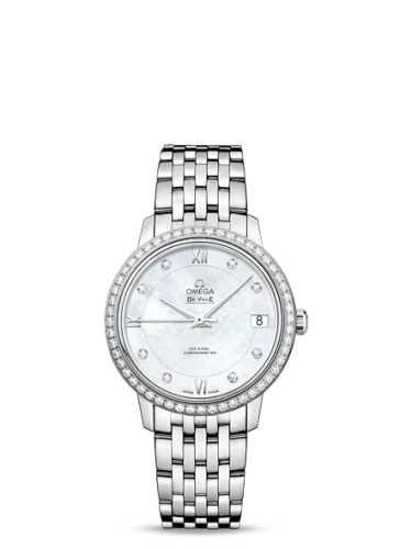 Omega - 424.15.33.20.55.001 De Ville Prestige Co-Axial 32.7 Stainless Steel / Diamond / MOP / Bracelet