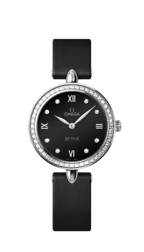 Omega - 424.17.27.60.51.001 De Ville Prestige Dewdrop Quartz 27.4 Stainless Steel / Black / Diamond