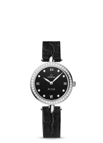 Omega - 424.18.27.60.51.001 De Ville Prestige Dewdrop Quartz 27.4 Stainless Steel / Black / Diamond