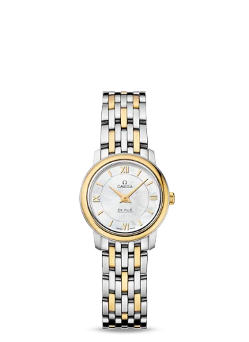 Omega - 424.20.24.60.05.001 De Ville  Prestige Quartz Ladies 24.5 Stainless Steel / Yellow Gold / MOP / Bracelet